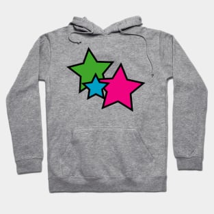 Stars Neon Colors Pink Blue Green Hoodie